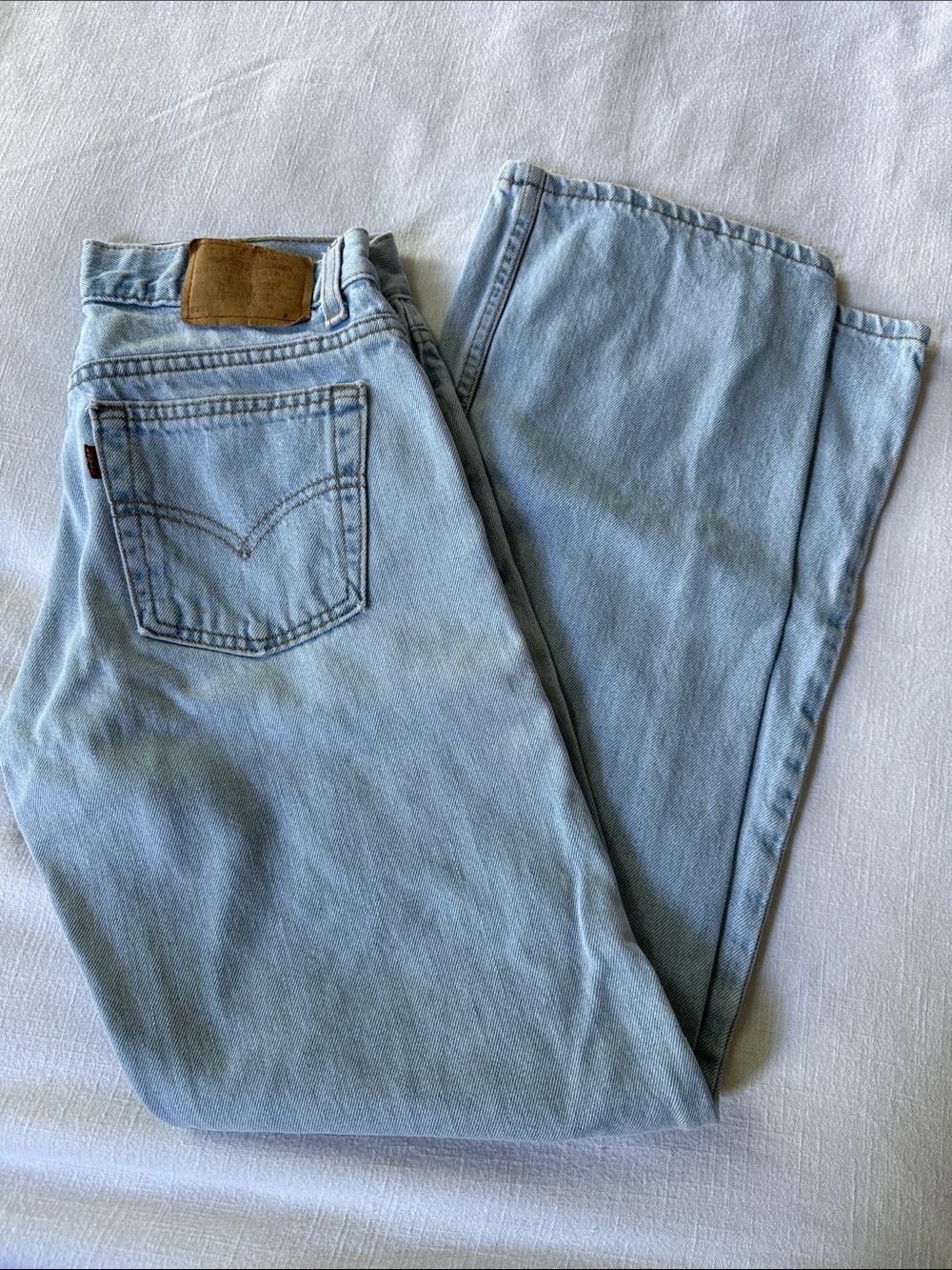 Women’s Super Low Straight Leg Jeans in Light Blue